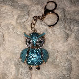 Rhinestone Owl Keychain